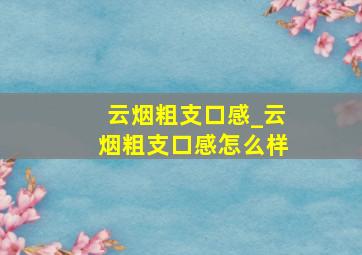 云烟粗支口感_云烟粗支口感怎么样