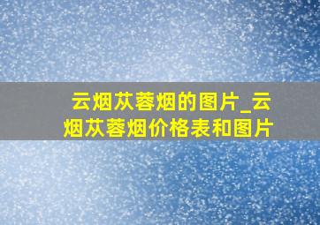 云烟苁蓉烟的图片_云烟苁蓉烟价格表和图片