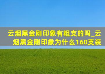 云烟黑金刚印象有粗支的吗_云烟黑金刚印象为什么160支装