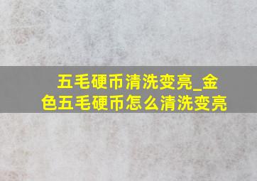 五毛硬币清洗变亮_金色五毛硬币怎么清洗变亮