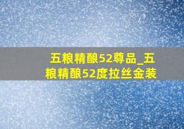 五粮精酿52尊品_五粮精酿52度拉丝金装