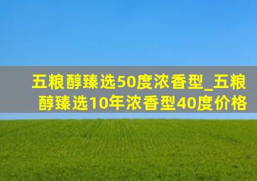 五粮醇臻选50度浓香型_五粮醇臻选10年浓香型40度价格