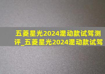 五菱星光2024混动款试驾测评_五菱星光2024混动款试驾