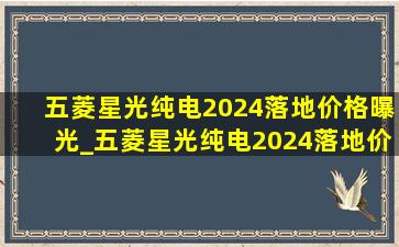 五菱星光纯电2024落地价格曝光_五菱星光纯电2024落地价格优惠