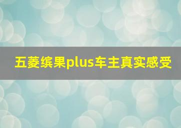 五菱缤果plus车主真实感受