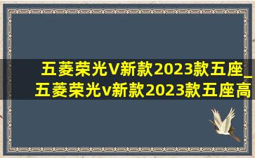 五菱荣光V新款2023款五座_五菱荣光v新款2023款五座高配