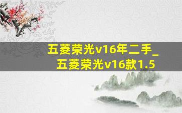 五菱荣光v16年二手_五菱荣光v16款1.5