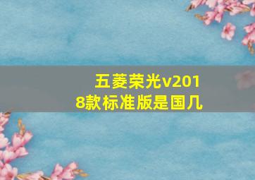 五菱荣光v2018款标准版是国几