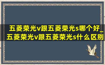 五菱荣光v跟五菱荣光s哪个好_五菱荣光v跟五菱荣光s什么区别