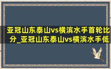 亚冠山东泰山vs横滨水手首轮比分_亚冠山东泰山vs横滨水手(低价烟批发网)阵容