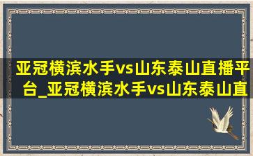 亚冠横滨水手vs山东泰山直播平台_亚冠横滨水手vs山东泰山直播