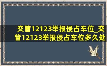 交管12123举报侵占车位_交管12123举报侵占车位多久处理呢