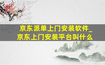 京东派单上门安装软件_京东上门安装平台叫什么