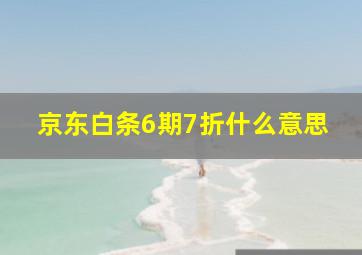 京东白条6期7折什么意思