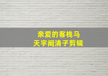 亲爱的客栈马天宇阚清子剪辑