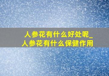 人参花有什么好处呢_人参花有什么保健作用