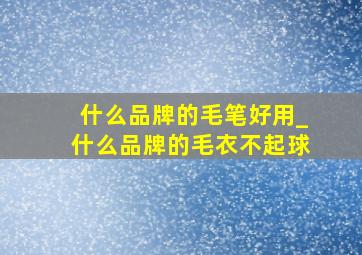 什么品牌的毛笔好用_什么品牌的毛衣不起球