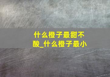 什么橙子最甜不酸_什么橙子最小