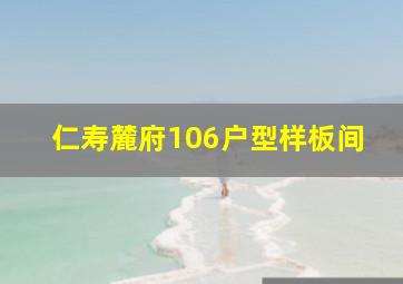 仁寿麓府106户型样板间