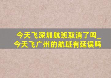 今天飞深圳航班取消了吗_今天飞广州的航班有延误吗