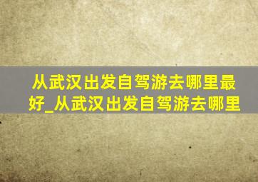 从武汉出发自驾游去哪里最好_从武汉出发自驾游去哪里