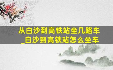 从白沙到高铁站坐几路车_白沙到高铁站怎么坐车