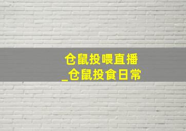 仓鼠投喂直播_仓鼠投食日常