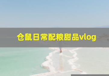 仓鼠日常配粮甜品vlog