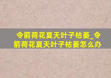 令箭荷花夏天叶子枯萎_令箭荷花夏天叶子枯萎怎么办