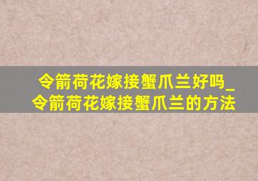 令箭荷花嫁接蟹爪兰好吗_令箭荷花嫁接蟹爪兰的方法