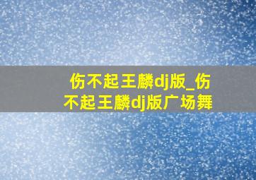 伤不起王麟dj版_伤不起王麟dj版广场舞