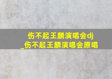 伤不起王麟演唱会dj_伤不起王麟演唱会原唱