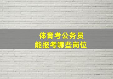 体育考公务员能报考哪些岗位