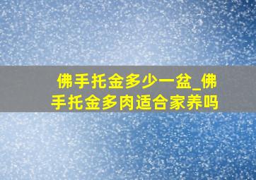 佛手托金多少一盆_佛手托金多肉适合家养吗