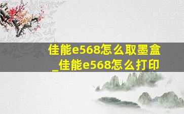 佳能e568怎么取墨盒_佳能e568怎么打印