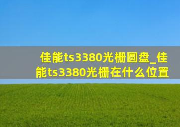 佳能ts3380光栅圆盘_佳能ts3380光栅在什么位置