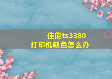 佳能ts3380打印机缺色怎么办