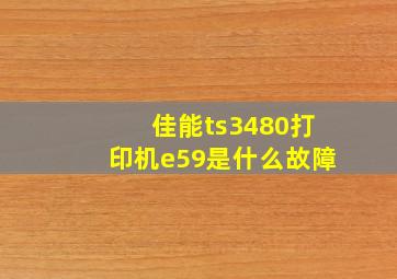 佳能ts3480打印机e59是什么故障