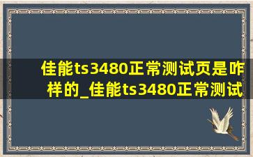 佳能ts3480正常测试页是咋样的_佳能ts3480正常测试页