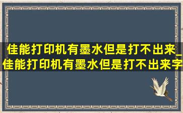 佳能打印机有墨水但是打不出来_佳能打印机有墨水但是打不出来字