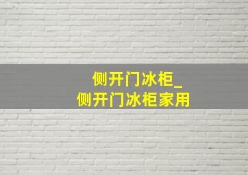 侧开门冰柜_侧开门冰柜家用