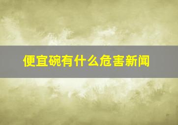 便宜碗有什么危害新闻