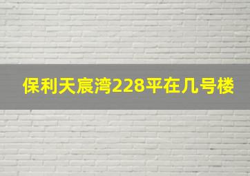 保利天宸湾228平在几号楼