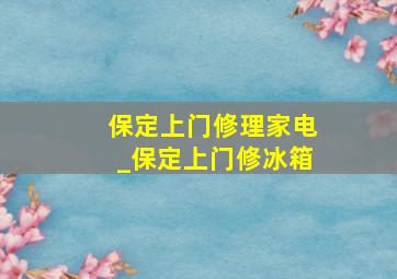 保定上门修理家电_保定上门修冰箱