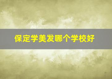 保定学美发哪个学校好