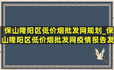 保山隆阳区(低价烟批发网)规划_保山隆阳区(低价烟批发网)疫情报告发布