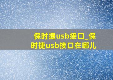 保时捷usb接口_保时捷usb接口在哪儿