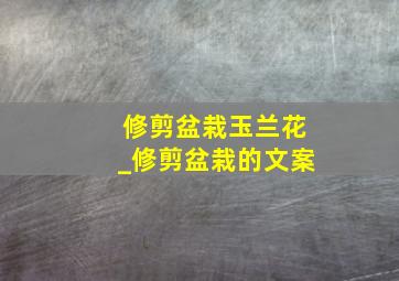 修剪盆栽玉兰花_修剪盆栽的文案