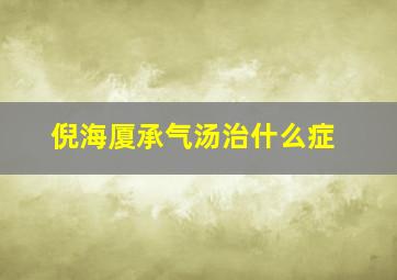 倪海厦承气汤治什么症