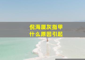 倪海厦灰指甲什么原因引起